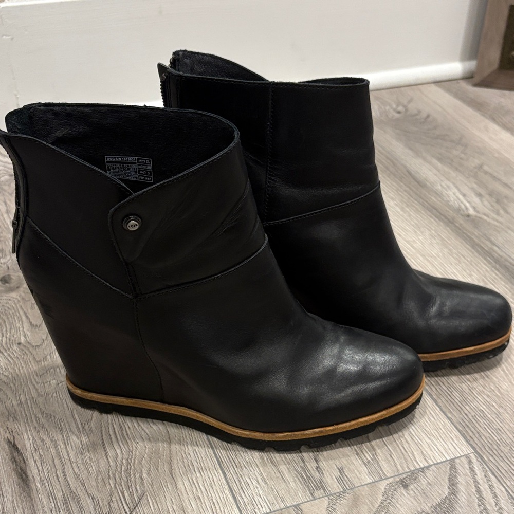 UGG Black Wedge Boots